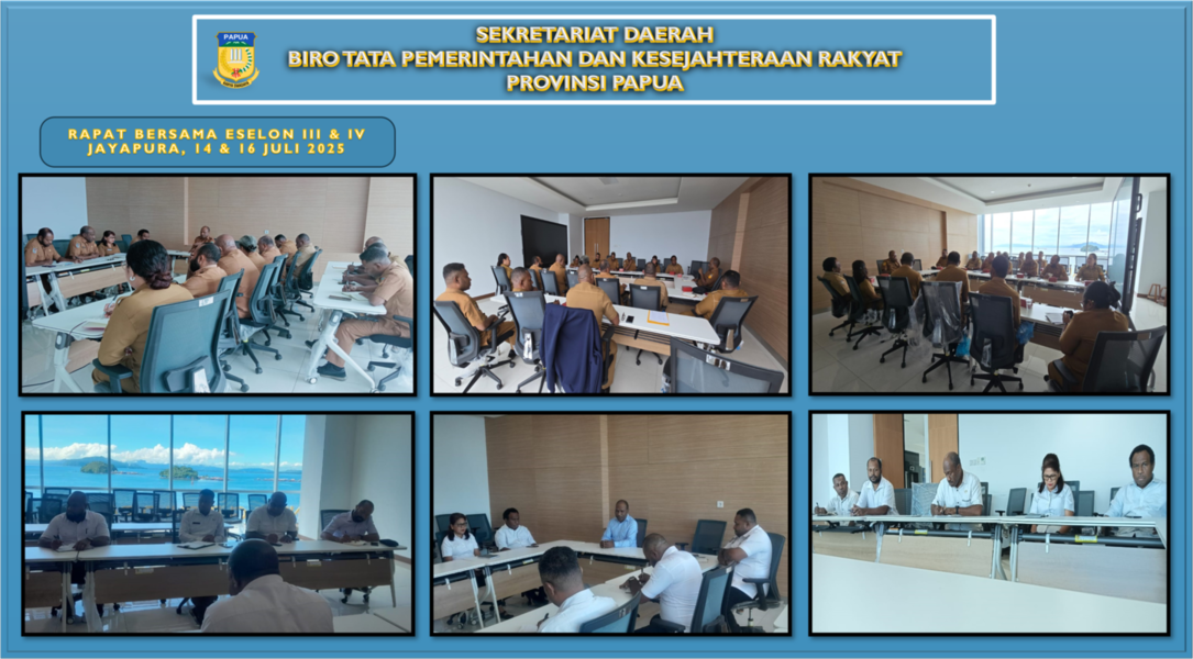 Biro Tata Pemerintahan dan Kesejahteraan Rakyat SETDA Provinsi Papua Gelar Rapat Internal