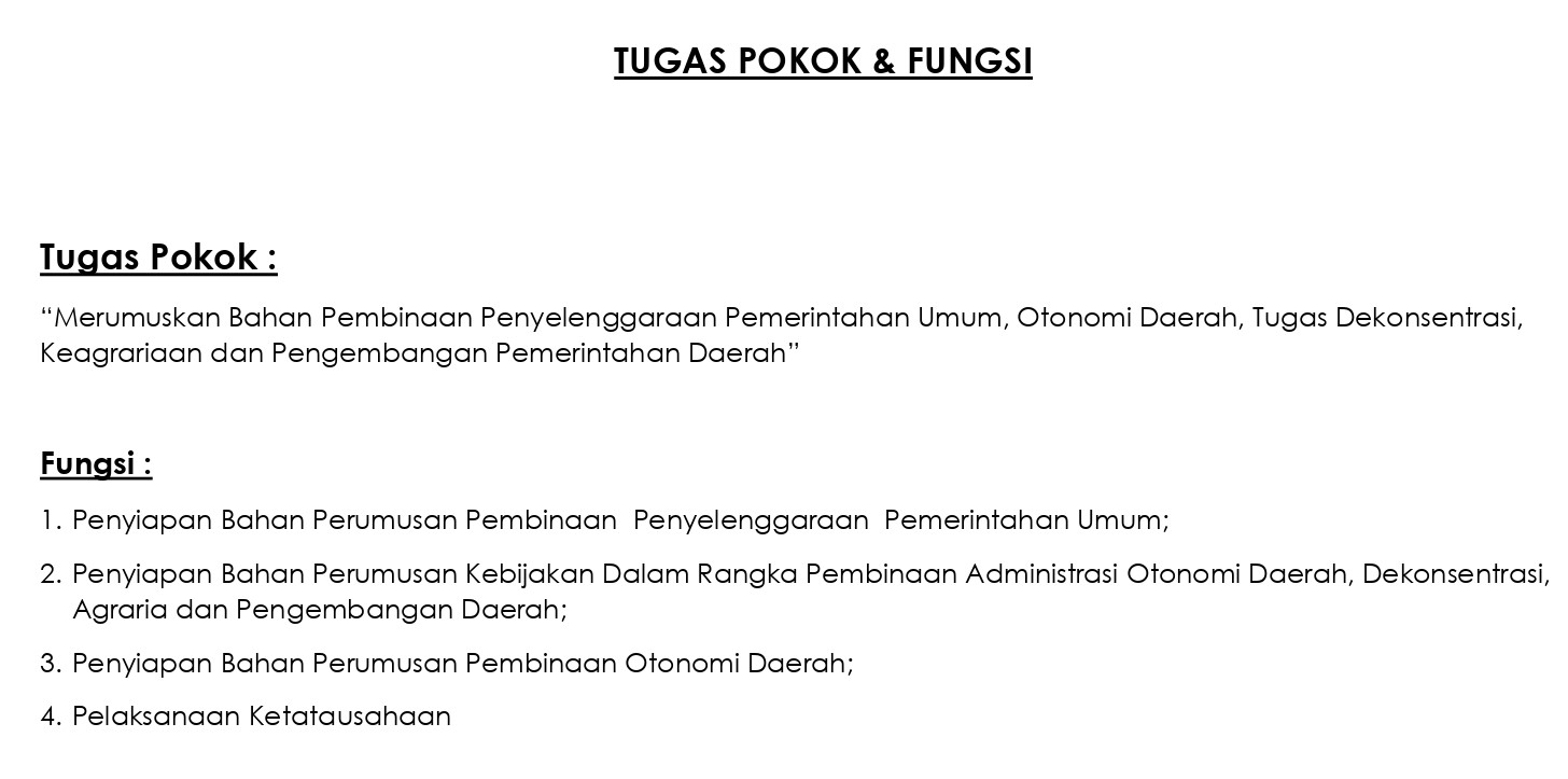 Tugas Pokok & Fungsi Biro TapemKesra